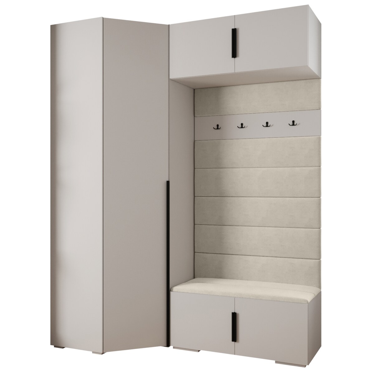 Garderoba do przedpokoju INOVA 1 Z21 biały+czarny+manila02