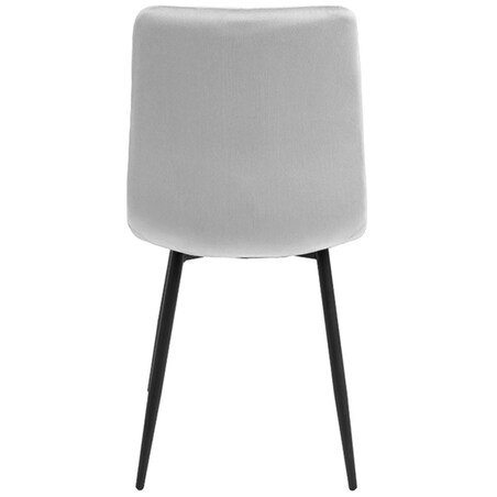 Krzesło tapicerowane szare do jadalni salonu pikowane wygodne nowoczesne