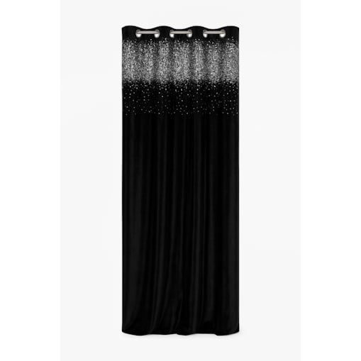 zasłona welurowa "dubaj" z cekinami 140x250 przelotki | czarny