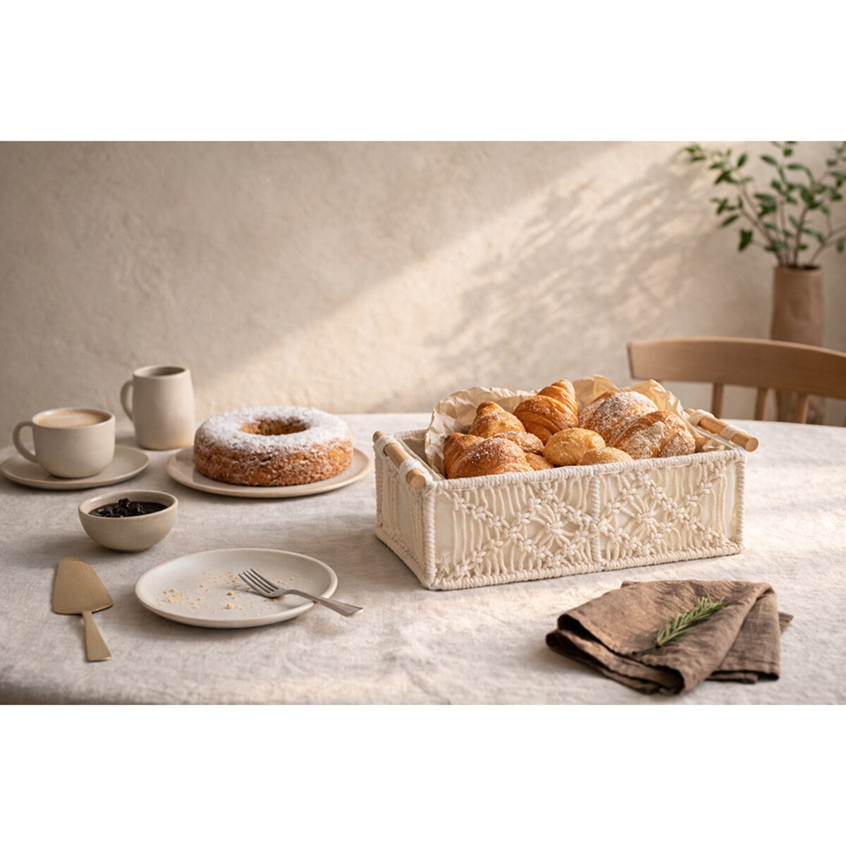 Koszyk dekoracyjny SHP BOHO beżowy