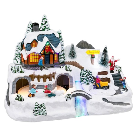 Dekoracja - scenka LED z ruchomym traktorem 25x40,5 cm