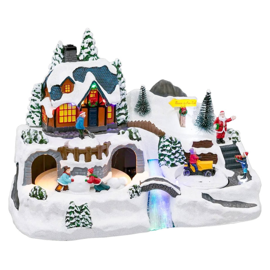 Dekoracja - scenka LED z ruchomym traktorem 25x40,5 cm