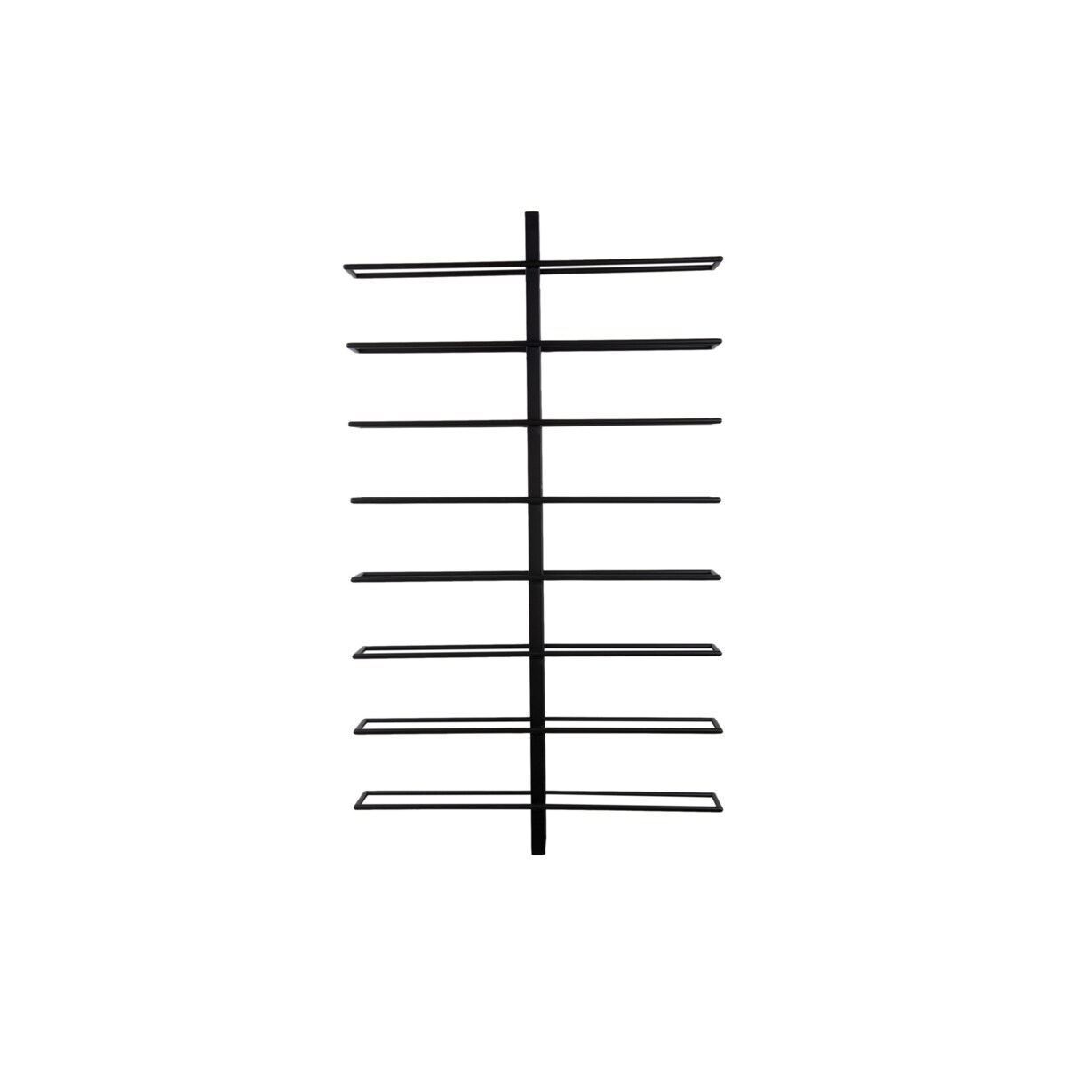 Wieszak na wino DUAL, na 16 butelek, 81 x 10 x 32,5 cm, kolor czarny, metal