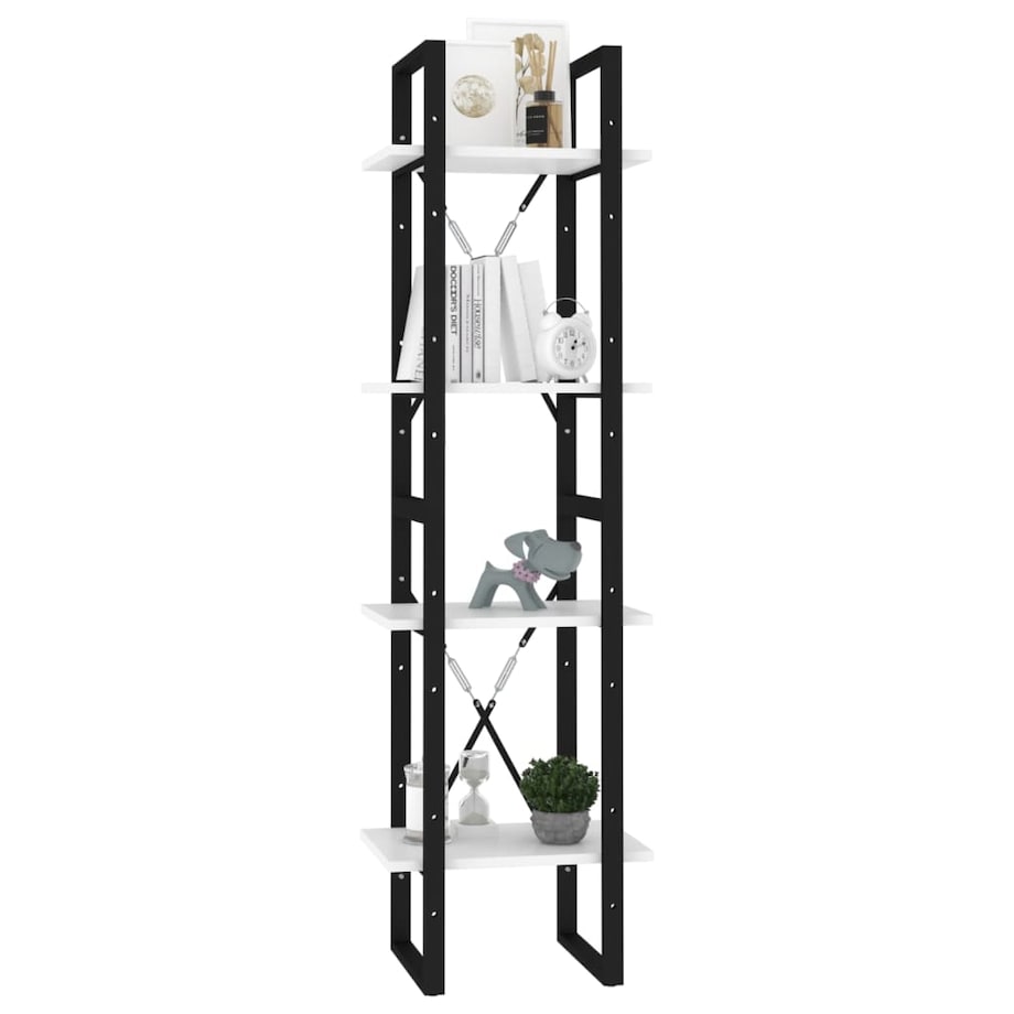 vidaXL Regał na książki, biały, 40x30x140 cm, materiał drewnopochodny