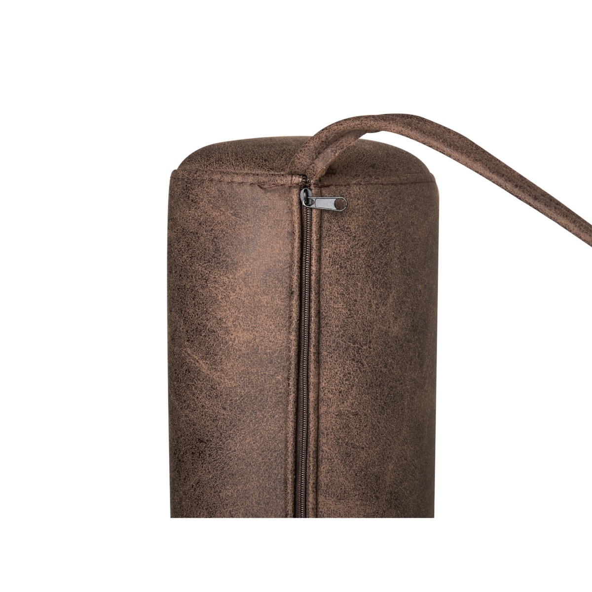 Szezlong len syntetyczny i ekoskóra beżowo-ciemnobrązowy MALMOS