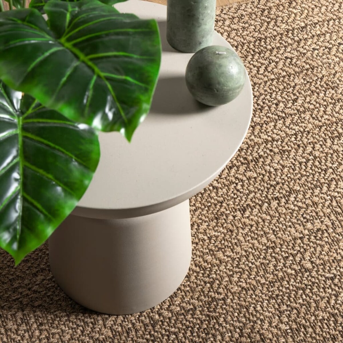 vidaXL Dywan ZIZUR, beżowy, 120x120 cm, stylizowany na jutowy