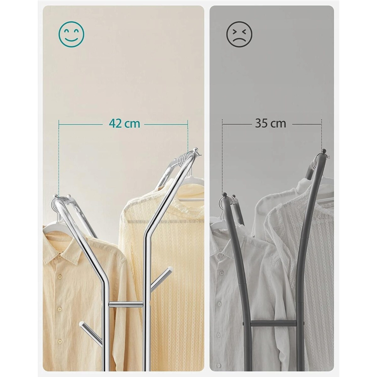 Wieszak Na Ubrania Na Kółkach 103,5X52,5X155 Cm Srebrny