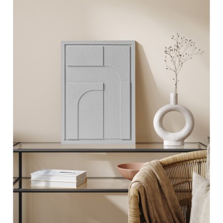 Obraz 3D 35x50cm Geometric IV – Dekoracja Ścienna z Tynku Naturalnego, Natural Cream Minimalistyczny Relief