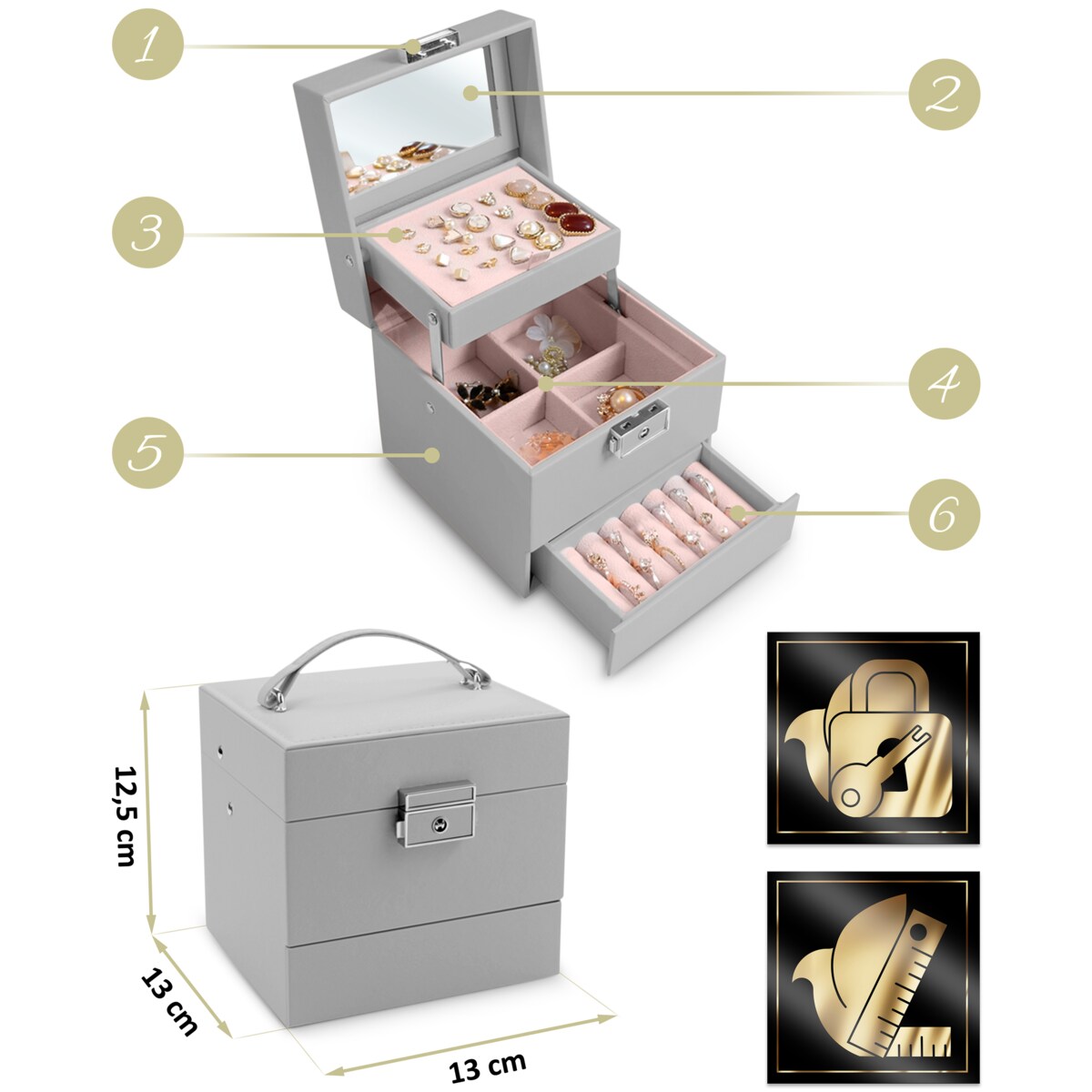 Szkatułka na biżuterię skrzynka pudełko kuferek Massido