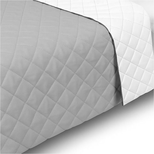 Narzuta Na Łóżko Kanapę Na Plażę Pikowana 200X220 Cm Szaro-Biała