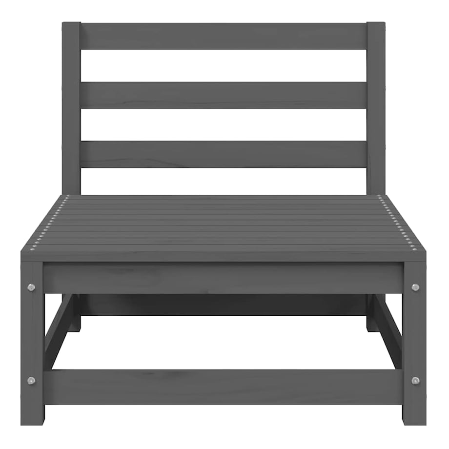 vidaXL Ogrodowa sofa środkowa z antracytowymi poduszkami, szare drewno