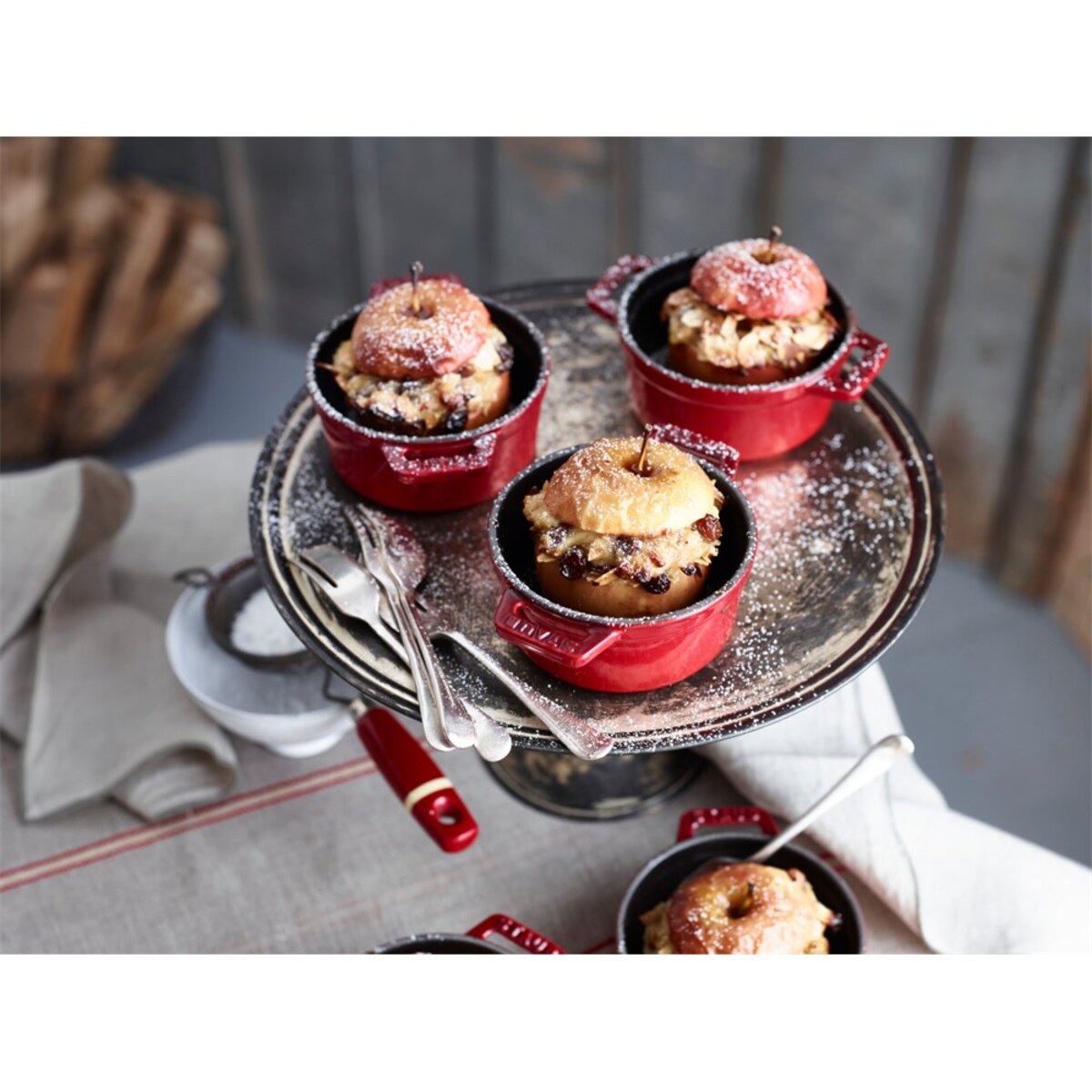 Staub Mini Cocotte Okrągły, 4 szt. - 200 ml, Czerwony
