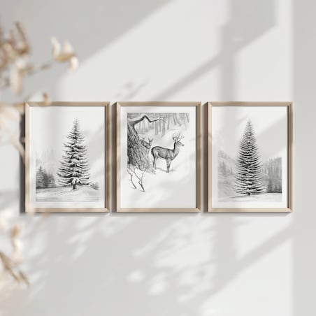 Zestaw Plakatów Zimowy Las 21x30cm