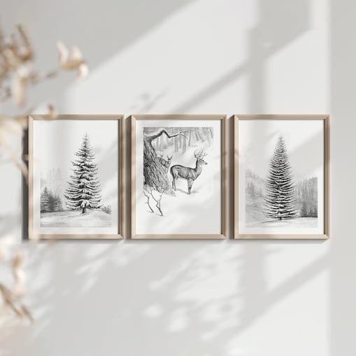 Zestaw Plakatów Zimowy Las 21x30cm