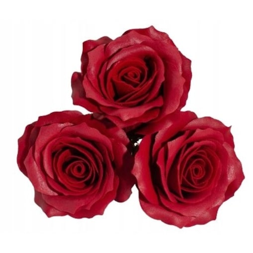 3x RÓŻA 5 warstwowa płatków rozkwitnięta CZERWONA KWIATY MYDLANE na bukiety