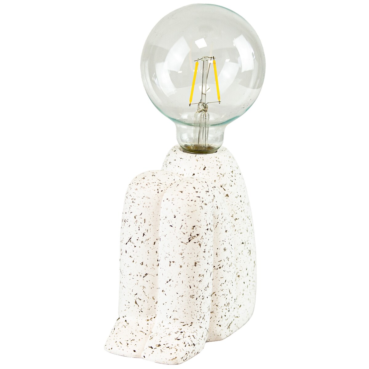 Lampka Nocna Led Stojąca Stołowa Cementowa Dekoracyjna Na Baterie Biała