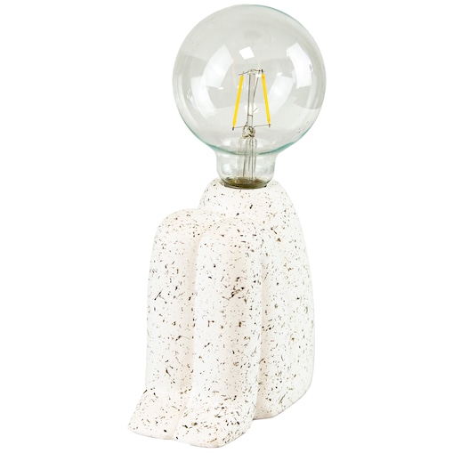 Lampka Nocna Led Stojąca Stołowa Cementowa Dekoracyjna Na Baterie Biała