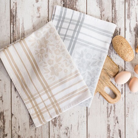 Ścierka bawełniana kuchenna 50x70 Fiołka beżowa