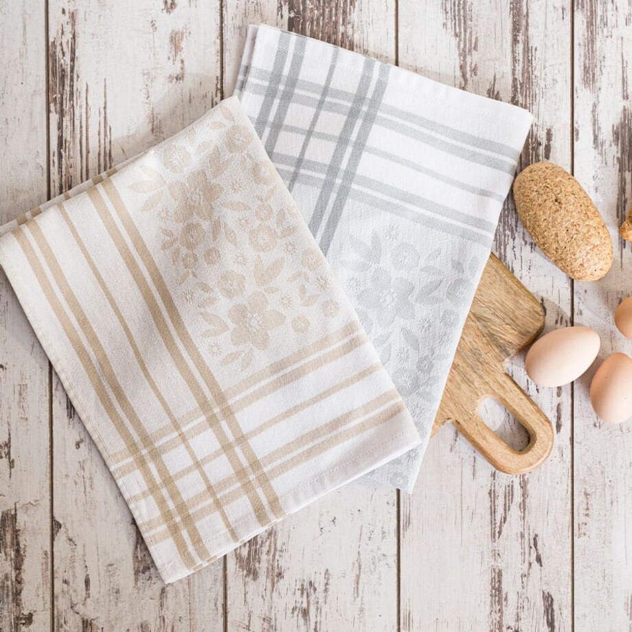 Ścierka bawełniana kuchenna 50x70 Fiołka beżowa