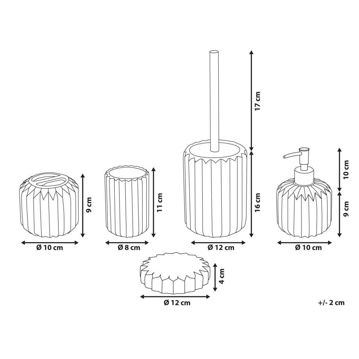 5-częściowy zestaw akcesoriów łazienkowych ceramiczny niebieski GORBEA