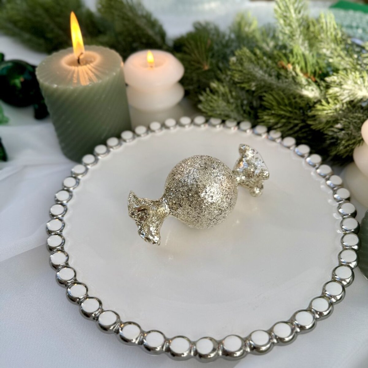 VILLA ITALIA Bombka szklana CUKIEREK gold 9,5 cm