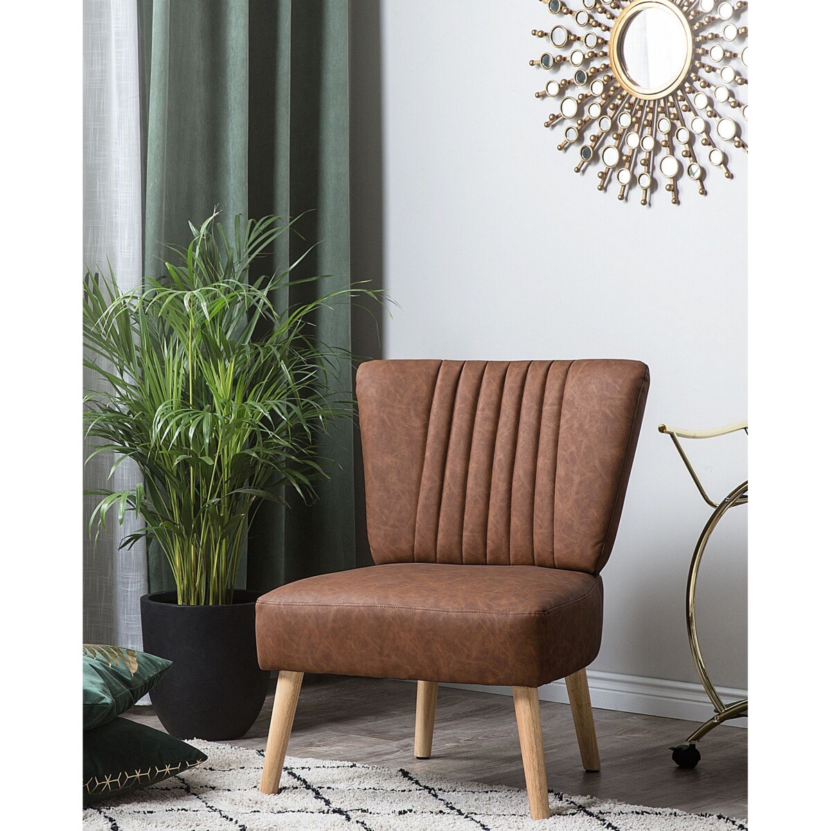 Fotel ekoskóra brązowy VAASA