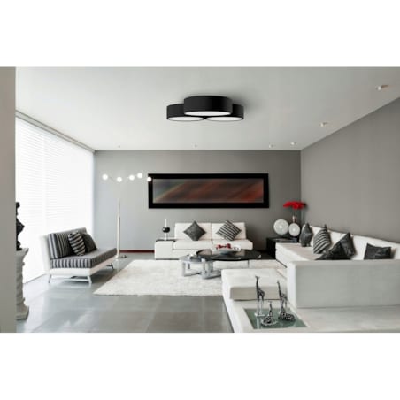 Lampa Sufitowa Plafon Potrójny Żyrandol Czarny E27