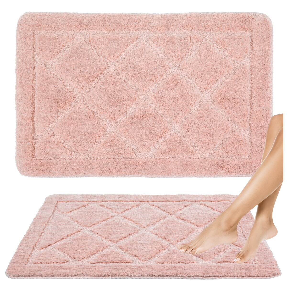 Zestaw 2szt Dywanik łazienkowy Soft 40x60 cm antyposlizgowy różowy
