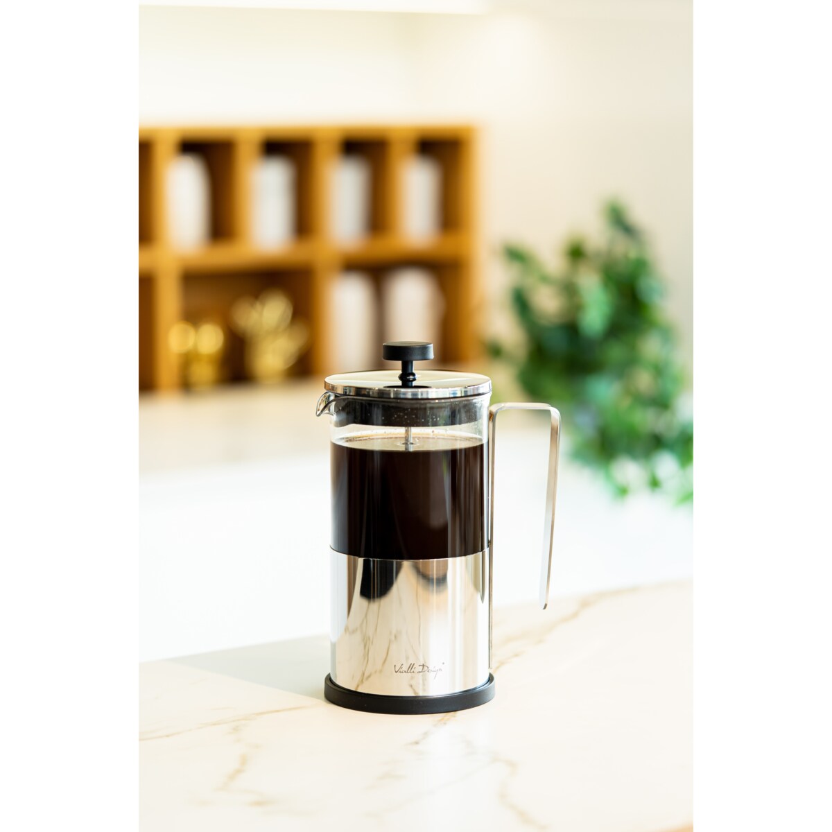 Zaparzacz do kawy i herbaty 1000 ml Diamante srebrny 0688