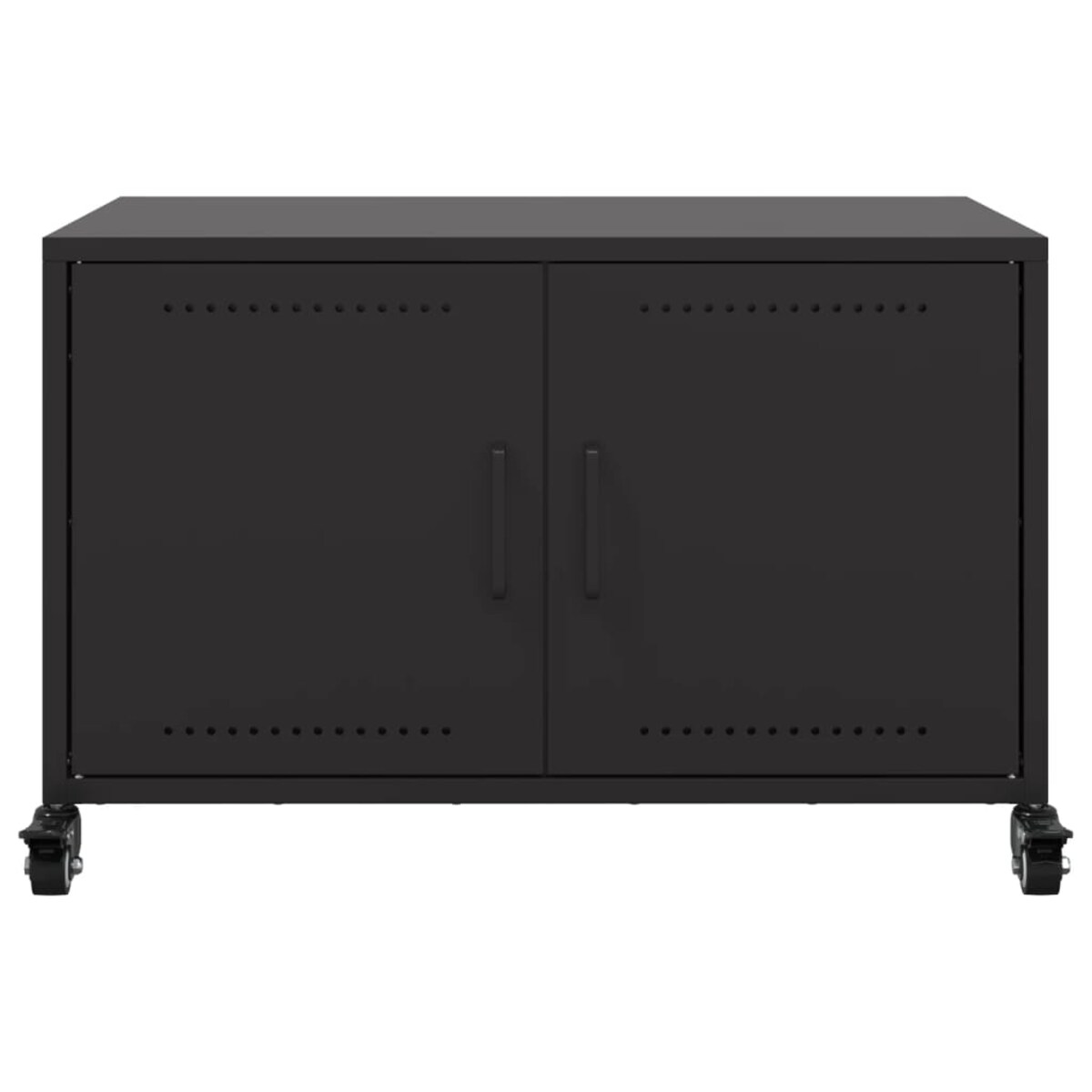 vidaXL Szafka RTV, czarna, 68x39x43,5 cm, stal