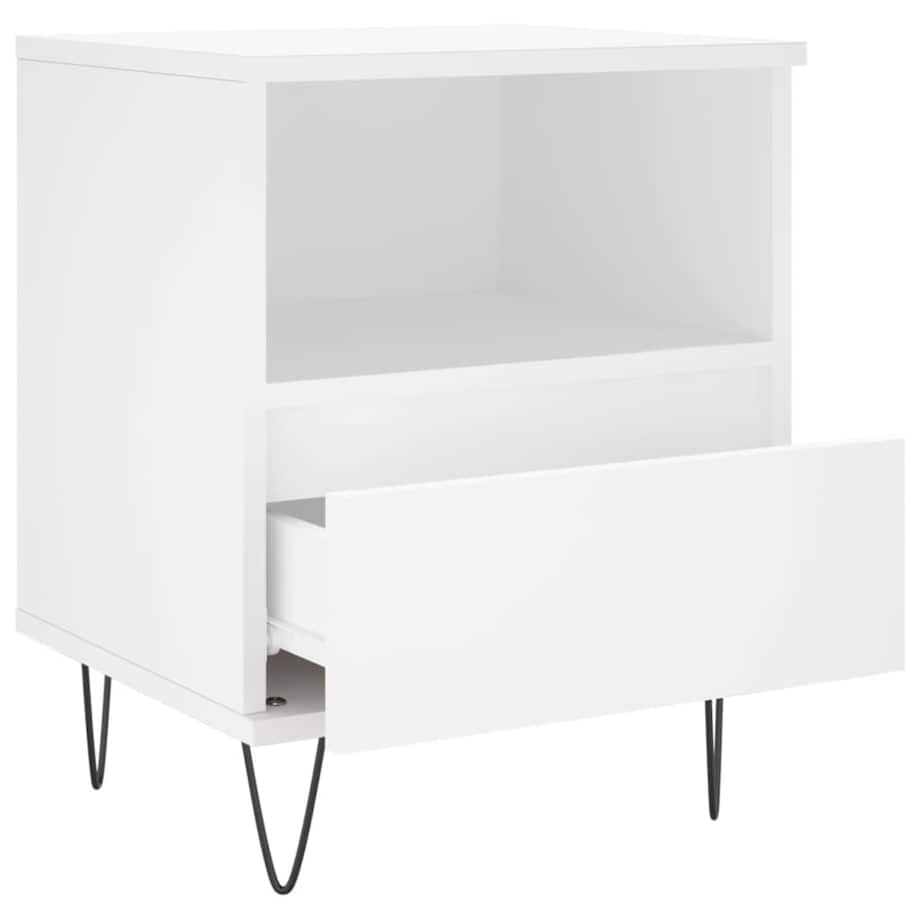 vidaXL Szafka nocna, biała, 40x35x50 cm, materiał drewnopochodny