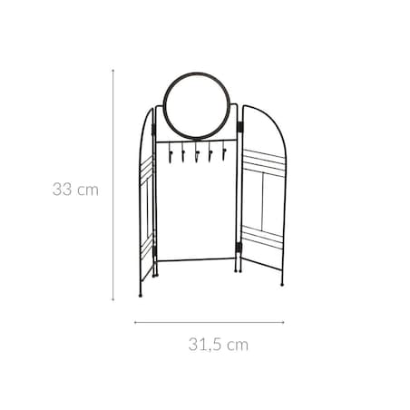 Wieszak na biżuterię z lusterkiem, metalowy
