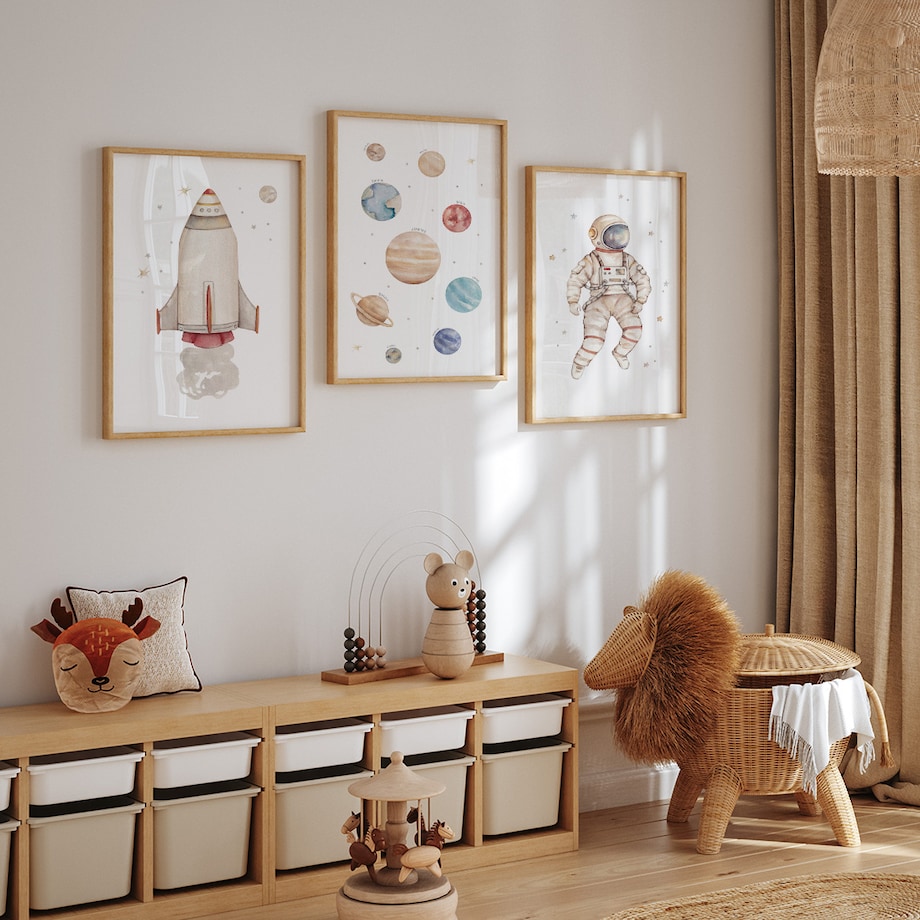 3 x plakat dla dzieci | zestaw kosmos 40x50