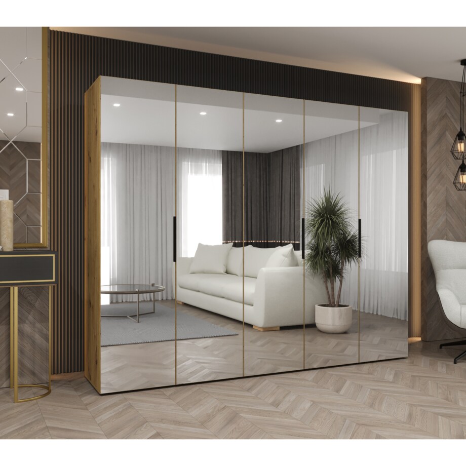 Szafa uchylna otwierana MARBELLA 3 250 wys. 202 cm Artisan + u. Czarny