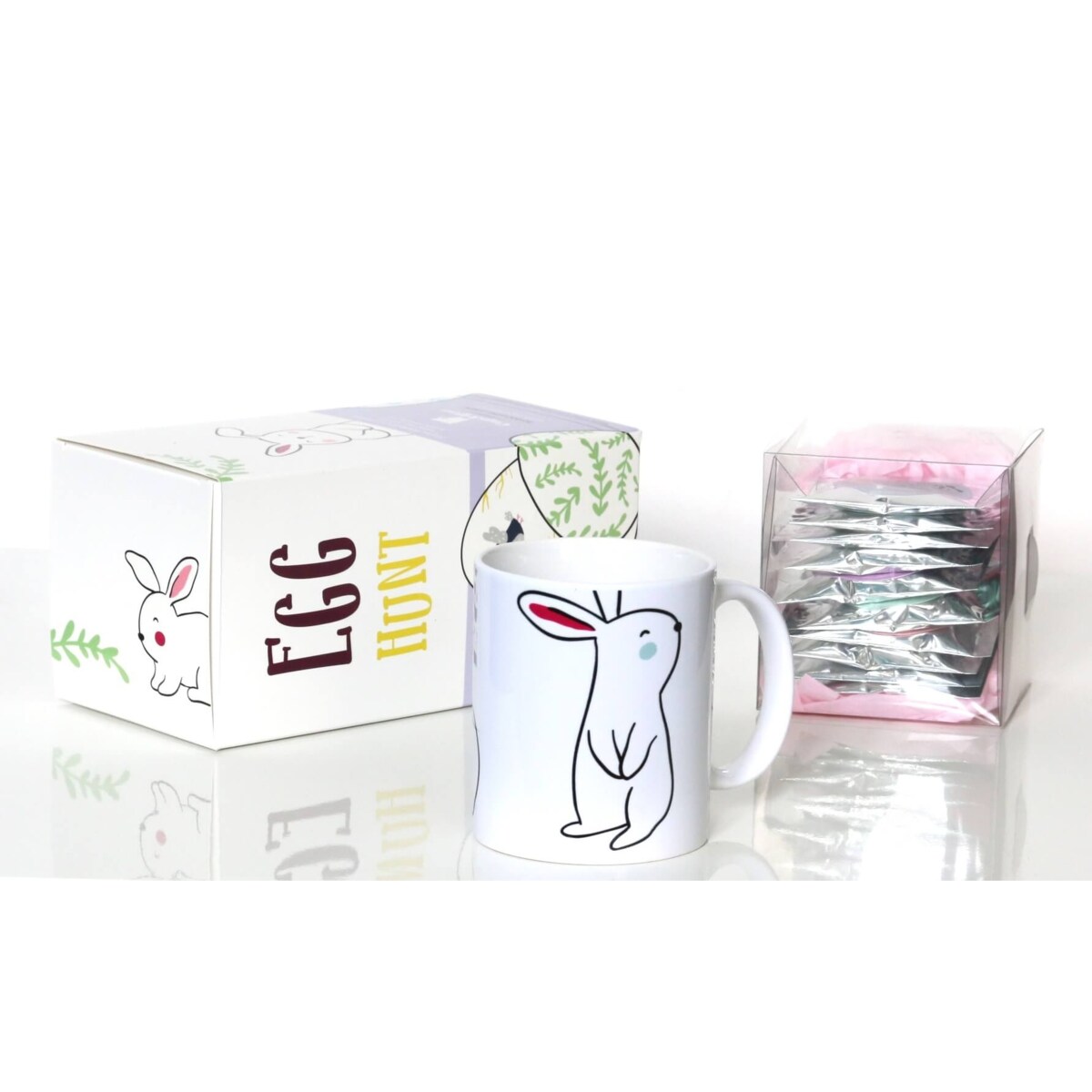 HAPPY EASTER zestaw herbat z kubkiem na wielkanoc prezent upominek na święta wielkanocne dla niej niego mamy taty chłopaka dziewczyny cioci wujka