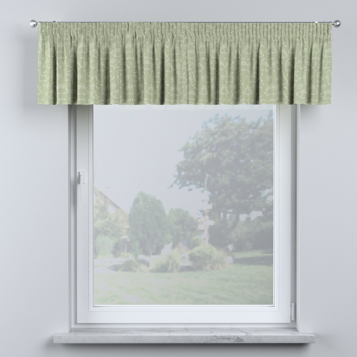 Lambrekin na taśmie marszczącej 130x40 zielony