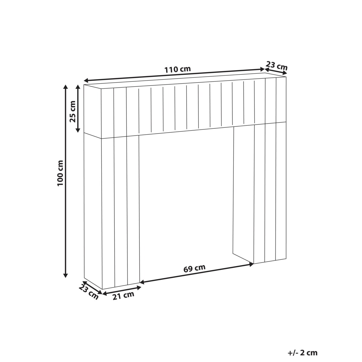 Portal kominkowy BUNBURY Jasnobrązowy