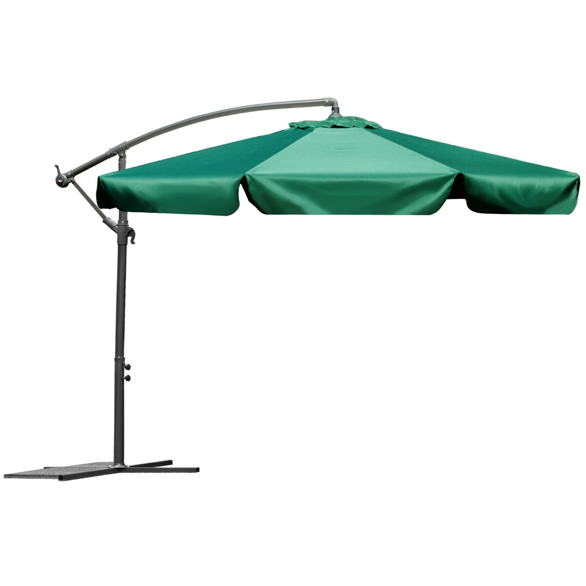 Parasol ogrodowy składany z wysięgnikiem 6 segmentów ø350cm zielony Plonos