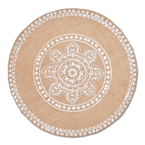 Jutowa podkładka na stół MANDALA, Ø 38 cm