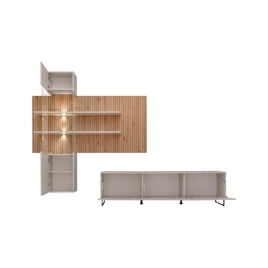 Meblościanka GUSTO LUX A kaszmir/dąb artisan