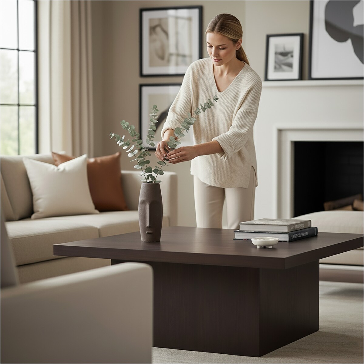 Wazon Aluminiowy Zdobiony Dekoracyjny Waza Ozdobna Na Kwiaty Twarz 8X20 Cm Brązowy