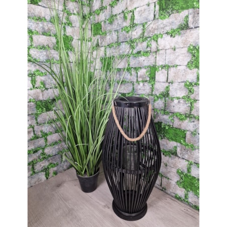 Lampion Bambusowy Rattanowy Latarnia 85 Cm Czarny