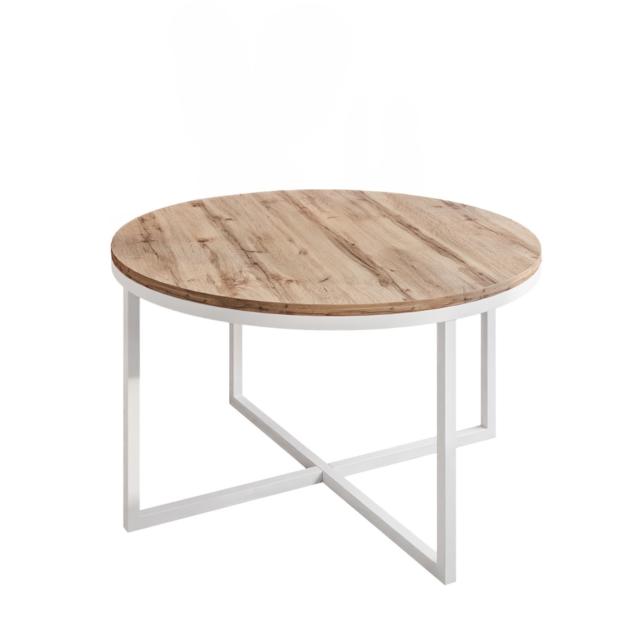 Okrągły stolik kawowy CIRI-X biały dąb wotan