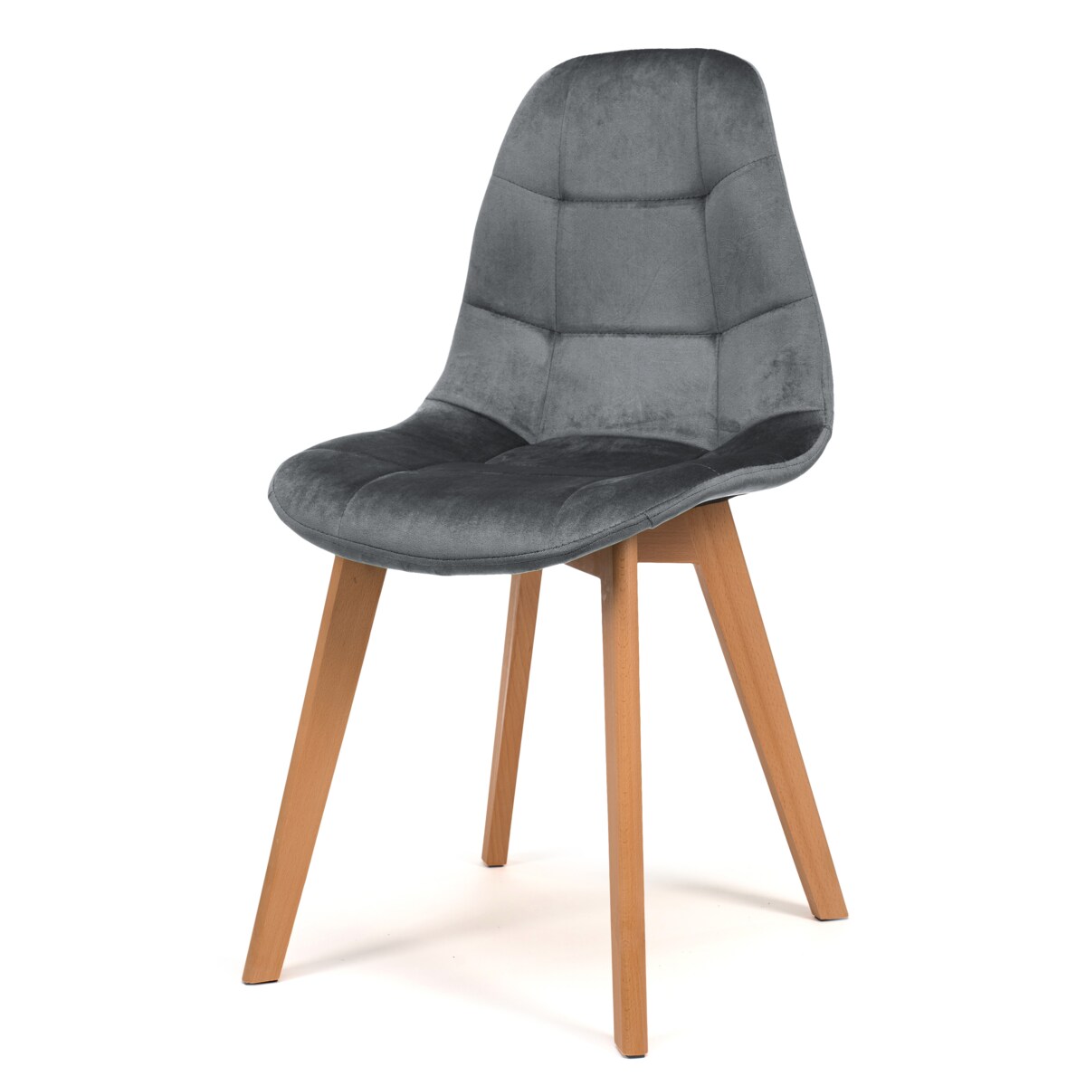 Krzesło tapicerowane skandynawskie welur VEGAS szary