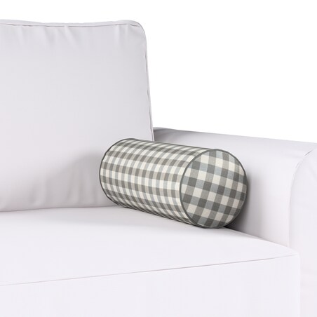 Poduszka wałek prosty, szaro-biała kratka (1,5x1,5cm), Ø16 x 40 cm, Quadro