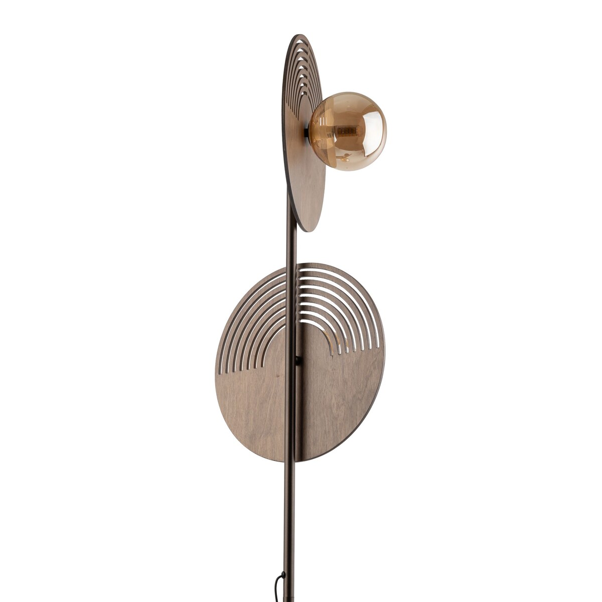 Lampa podłogowa TK Lighting LUNAR WOOD 16135, biała z drewnem, 160 cm, 2xG9 LED