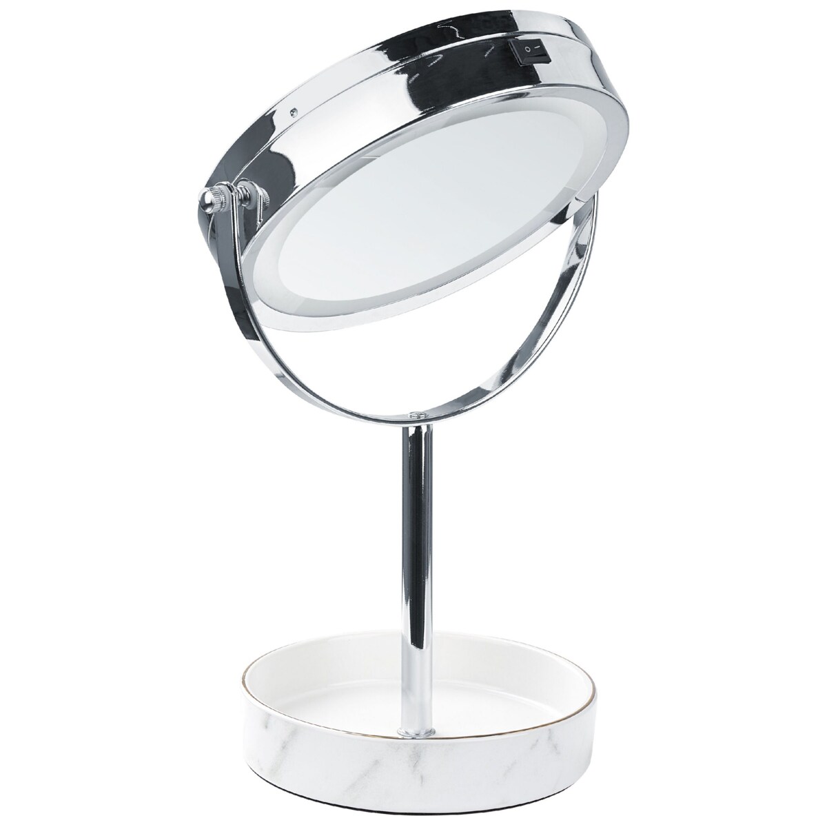 Lusterko kosmetyczne LED ø 20 cm srebrne z białym SAVOIE