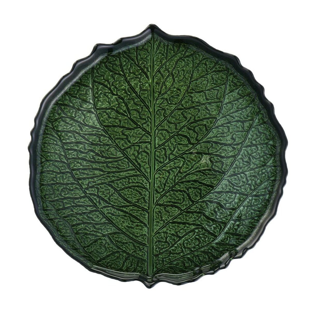 VILLA ITALIA Talerz do ciasta szklany 24 cm GREEN AURA