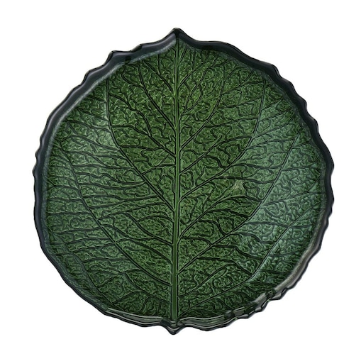 VILLA ITALIA Talerz do ciasta szklany 24 cm GREEN AURA