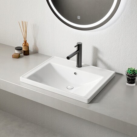 Umywalka ceramiczna biała prostokątna 52x41cm